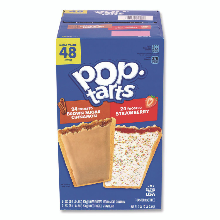 SNACK BOX PROS 60004173 Red Bull Energy Drink and Pop Tart Combo Pack,(24) 12oz Cans,(24) Frosted Strawberry/(24) Frosted Brown Sugar Cinnamon/Bundle