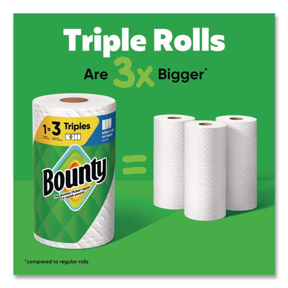 PROCTER & GAMBLE Bounty® 16007 Kitchen Roll Paper Towels, 2-Ply, White, 10.5 x 11, 75 Sheets/Roll, 4 Triple Rolls/Pack, 6 Packs/Carton