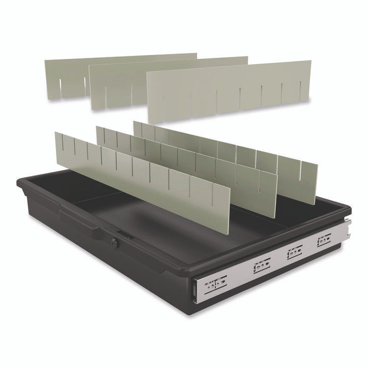 SUNCAST CORPORATION Commercial® HKCDRW2 Lockable Slide Drawer with Dividers for Suncast Commercial Full-Size Housekeeping Carts HKC1000/HKC2000, Plastic, Black