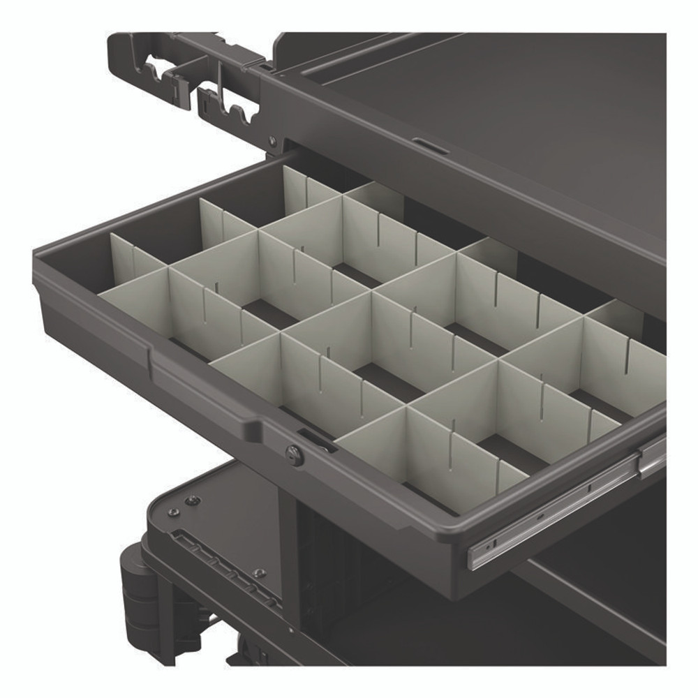 SUNCAST CORPORATION Commercial® HKCDRW2 Lockable Slide Drawer with Dividers for Suncast Commercial Full-Size Housekeeping Carts HKC1000/HKC2000, Plastic, Black