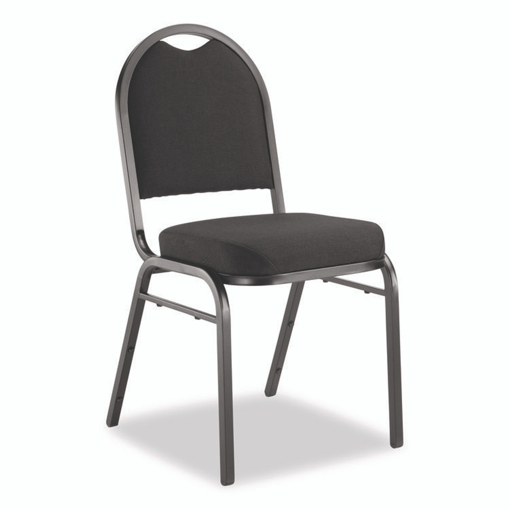 NATIONAL PUBLIC SEATING NPS® 9260BT2 9200 Series Premium Upholstered Stack Chair, Fabric, Supports 500 lb,19" Seat Height, Ebony Black Seat/Back, Black Base, 2/PK