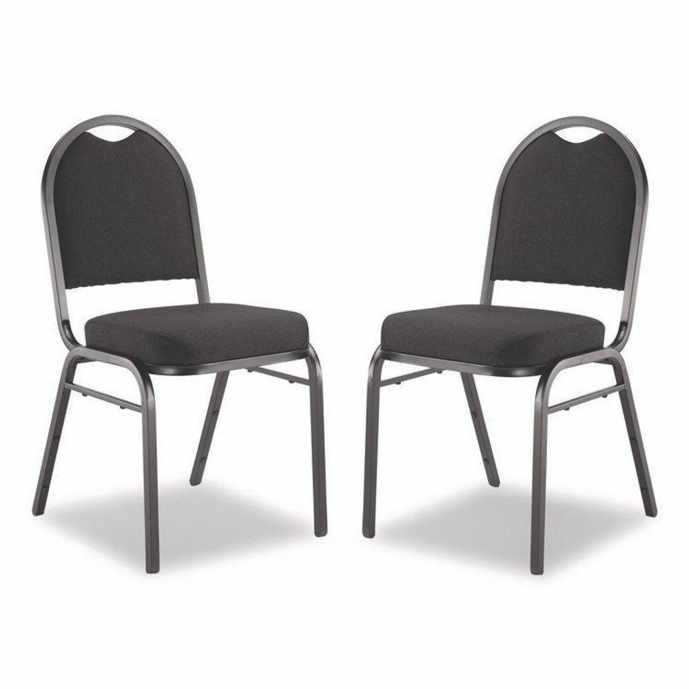 NATIONAL PUBLIC SEATING NPS® 9260BT2 9200 Series Premium Upholstered Stack Chair, Fabric, Supports 500 lb,19" Seat Height, Ebony Black Seat/Back, Black Base, 2/PK