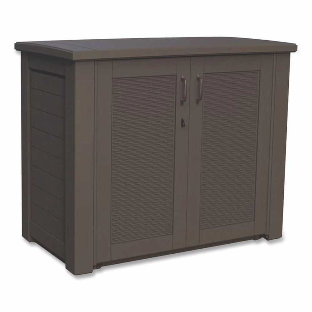 RUBBERMAID 1889849 Bridgeport Storage Cabinet, 16.44 cu ft, 4 ft x 2 ft x 3 ft, Black Oak