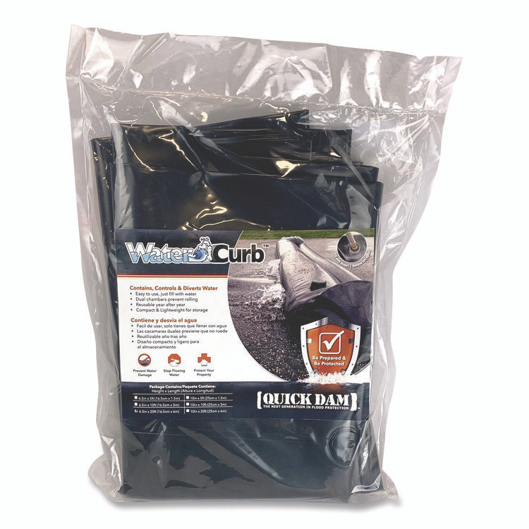 ABSORBENT SPECIALTY PRODUCTS Quick Dam™ QDWC620 Water Curbs, 6.5" x 20 ft x 6.5"