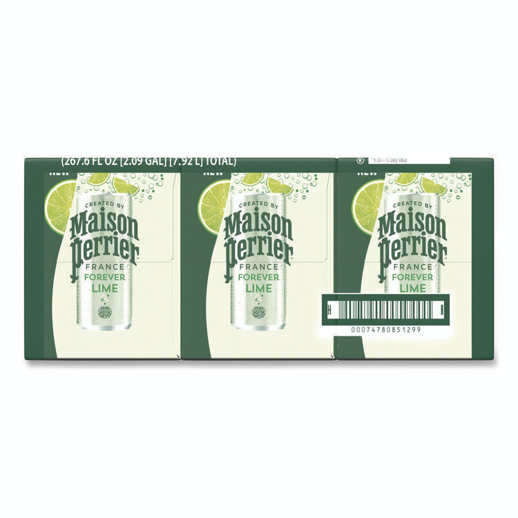 NESTLE Nestlé® 85129 Maison Perrier Sparkling Water,11.15 oz Can, Lime, 8 Cans/Box