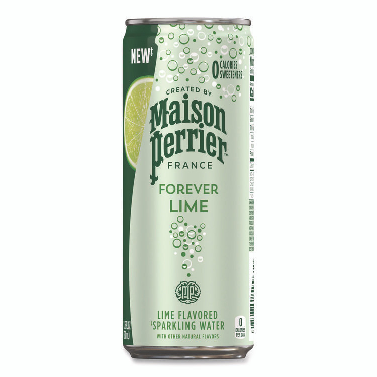 NESTLE Nestlé® 85129 Maison Perrier Sparkling Water,11.15 oz Can, Lime, 8 Cans/Box
