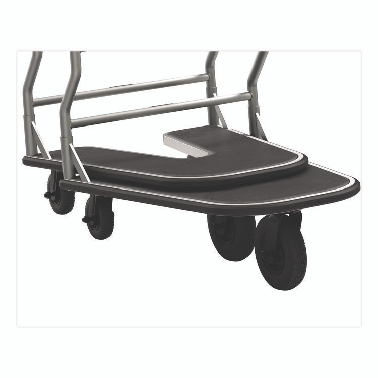 SUNCAST CORPORATION Commercial® MLCNR600 Nesting Luggage Cart with Rubber Platform, Capacity, 300 lb Capacity, 27 x 37 x 37.5, Silver/Black