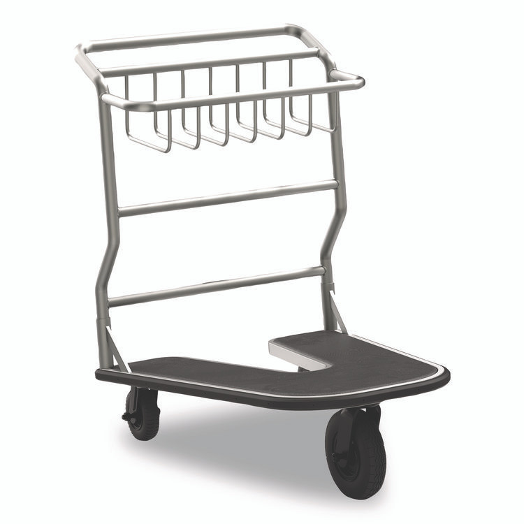SUNCAST CORPORATION Commercial® MLCNR600 Nesting Luggage Cart with Rubber Platform, Capacity, 300 lb Capacity, 27 x 37 x 37.5, Silver/Black