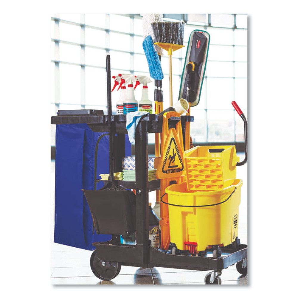 RUBBERMAID COMMERCIAL PROD. 1966883 Vinyl Cleaning Cart Bag for Rubbermaid Commercial High-Capacity Cleaning Carts, 34 gal, 10.5" x 17.5" x 33", Blue