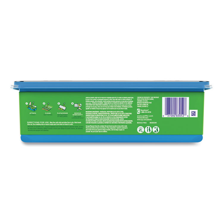 PROCTER & GAMBLE Swiffer® 83052 Wet Refill Cloths, 8 x 10, Gain Original Scent, White, 24/Box, 6 Boxes/Carton