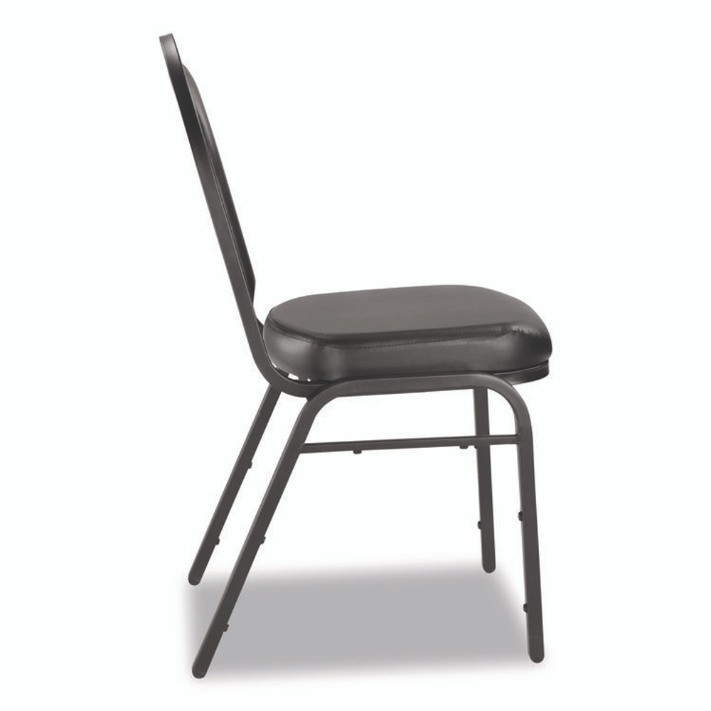 NATIONAL PUBLIC SEATING NPS® 9210BT2 9200 Series Premium Upholstered Stack Chair, Vinyl, Supports Up to 500 lb, 19" Seat Height, Black Seat/Back, Black Base, 2/PK