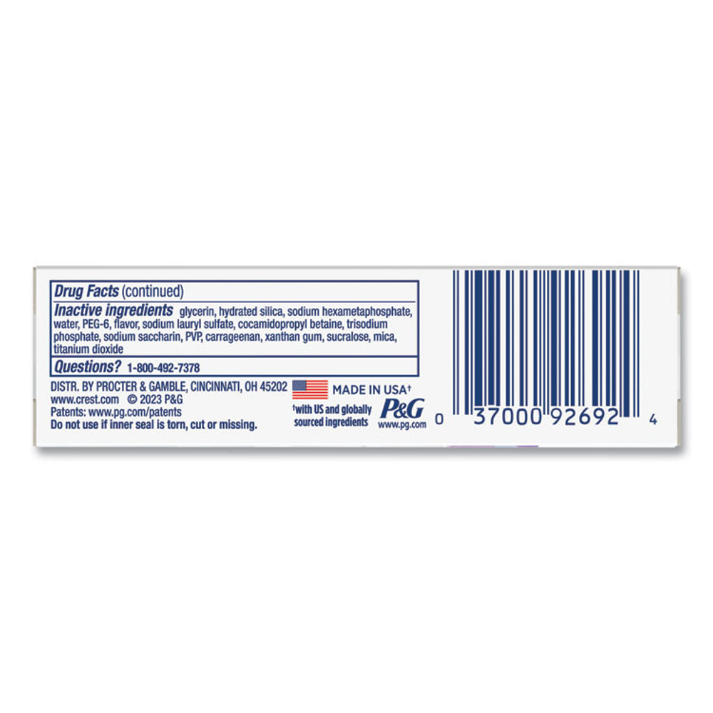 PROCTER & GAMBLE Crest® 06623 3D White Brilliance Advanced Whitening Technology + Advanced Stain Protection Toothpaste, 0.85 oz Tube, 72/Carton