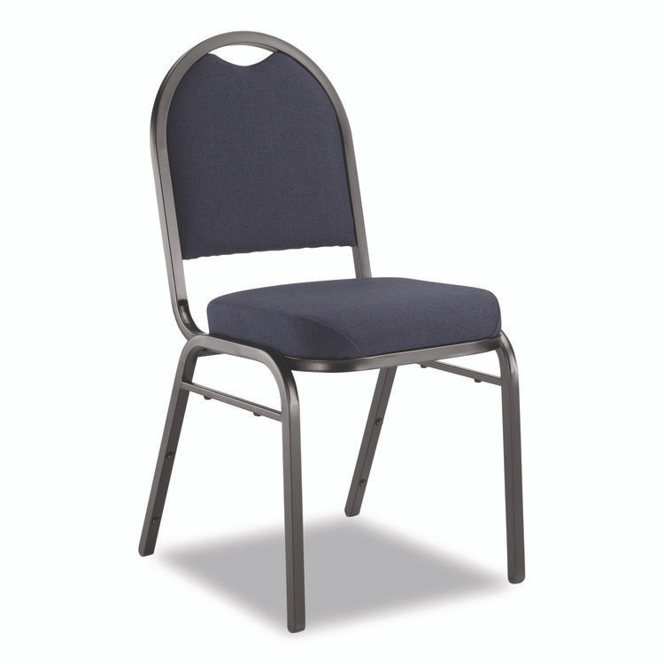 NATIONAL PUBLIC SEATING NPS® 9254BT2 9200 Series Premium Upholstered Stack Chair, Fabric, Supports 500 lbs, 19" Seat Ht, Midnight Blue Seat/Back, Black Base, 2/Pk