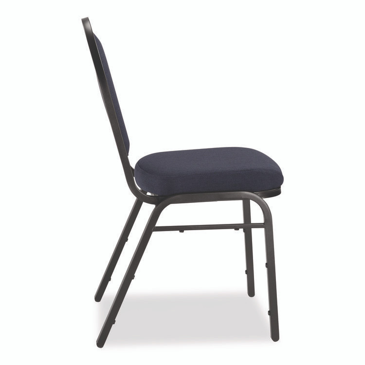 NATIONAL PUBLIC SEATING NPS® 9254BT2 9200 Series Premium Upholstered Stack Chair, Fabric, Supports 500 lbs, 19" Seat Ht, Midnight Blue Seat/Back, Black Base, 2/Pk