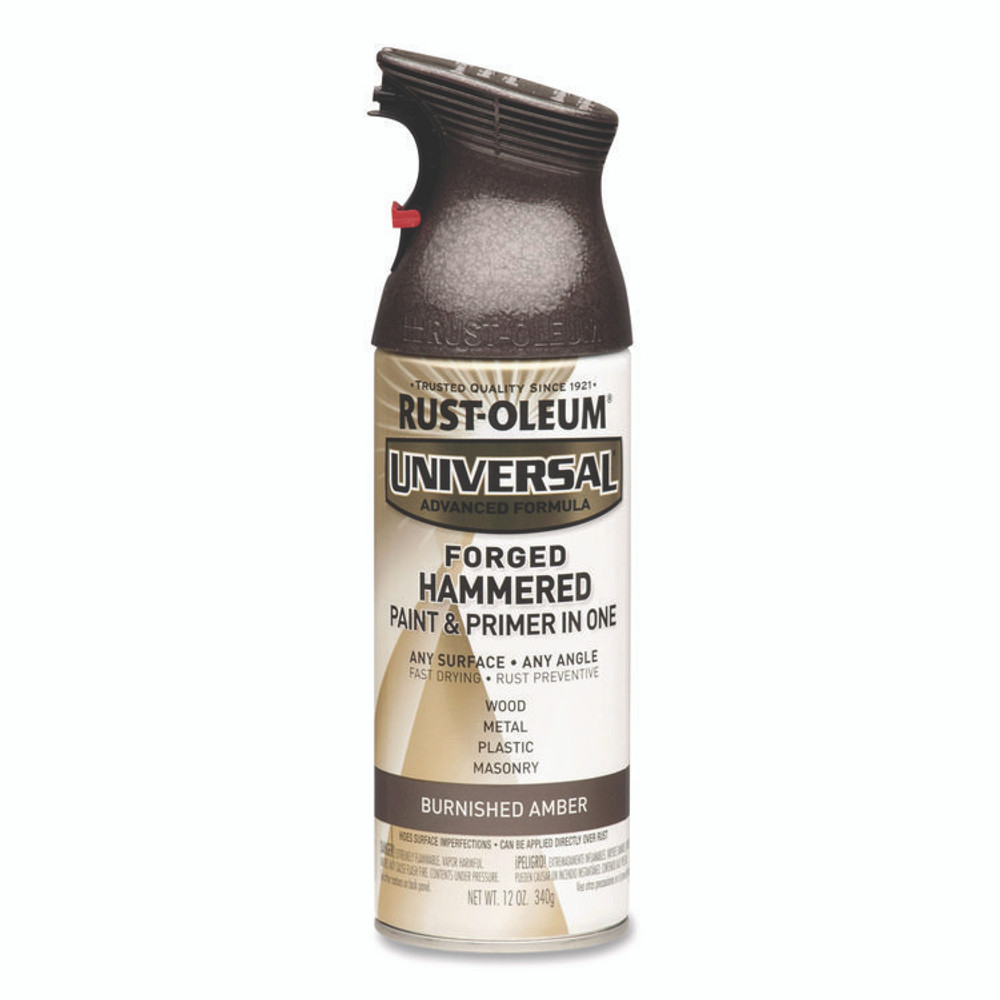 RUST-OLEUM CORPORATION 271480 Universal Premium Spray Paint, Hammer Amber, 12 oz Aerosol Can, 6/Carton