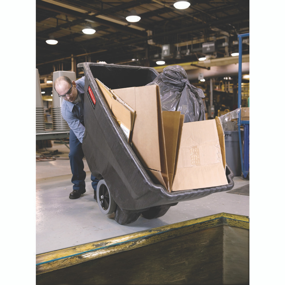 RUBBERMAID COMMERCIAL PROD. 9T16 BLA 1 cu yd Structural Foam Tilt Truck, Heavy Duty, 2,100 lb Capacity, Black