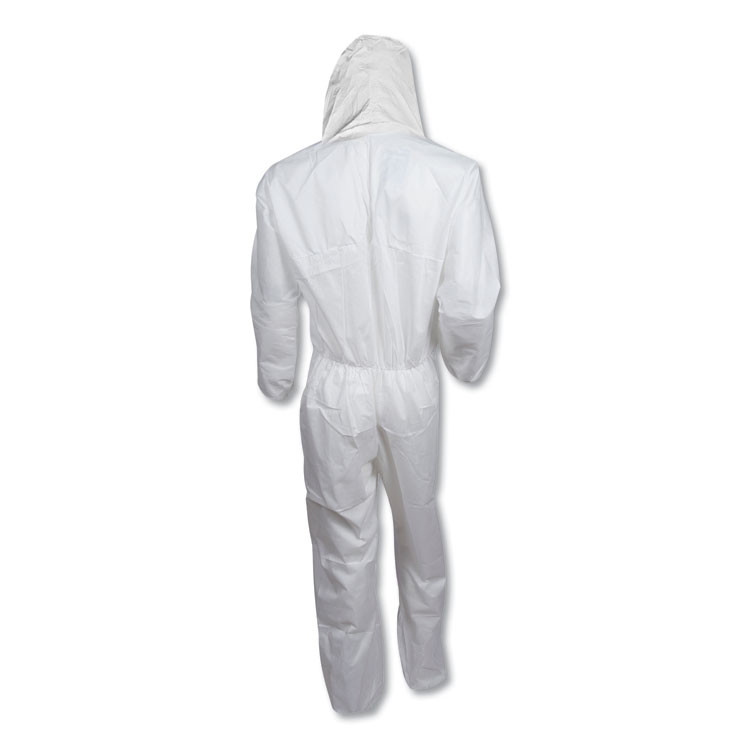 SMITH AND WESSON KleenGuard™ 49114 A20 Elastic Back, Cuff and Ankle Hooded Coveralls, Zip, X-Large, White, 24/Carton