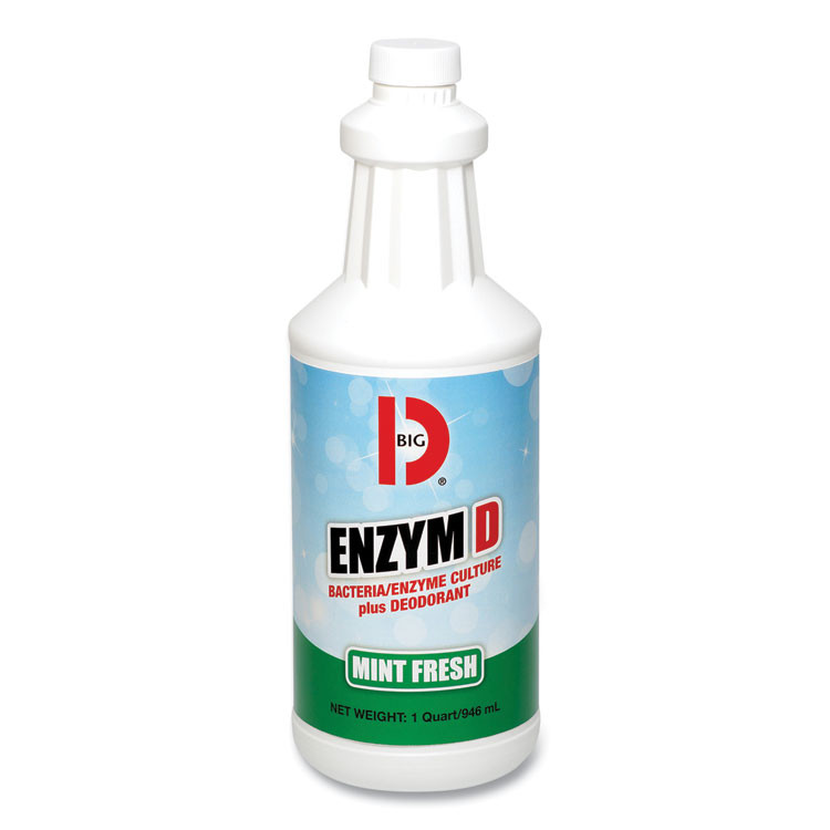 BIG D Industries 504 Enzym D Digester Deodorant, Mint, 32 oz Bottle, 12/Carton