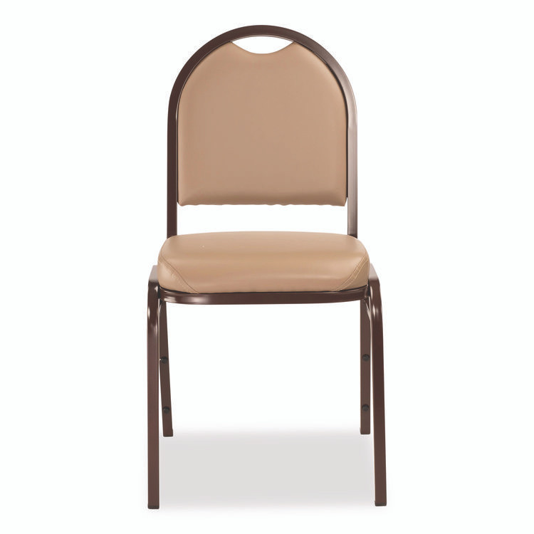 NATIONAL PUBLIC SEATING NPS® 9201M2 9200 Series Premium Upholstered Stack Chair, Vinyl, Supports 500 lb, 19" Seat Ht, French Beige Seat/Back, Mocha Base, 2/Pack