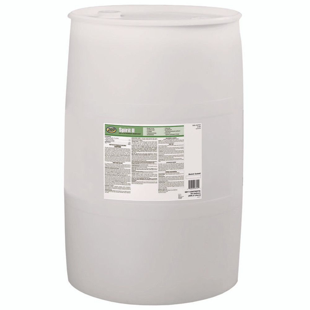 ZEP INC. 67986 Spirit II Ready-to-Use Detergent Disinfectant, Citrus Scent, 55 gal Drum