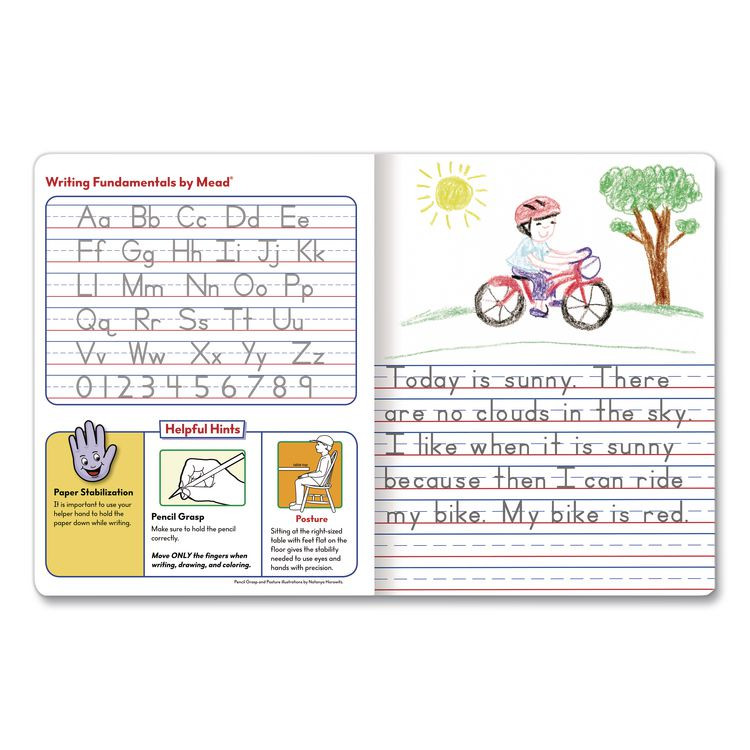 MEAD PRODUCTS 9554 Primary Journal Half Page Ruled, Blue Marble Cover, Primary Rule, (100) 9.75 x 7.5 Sheets