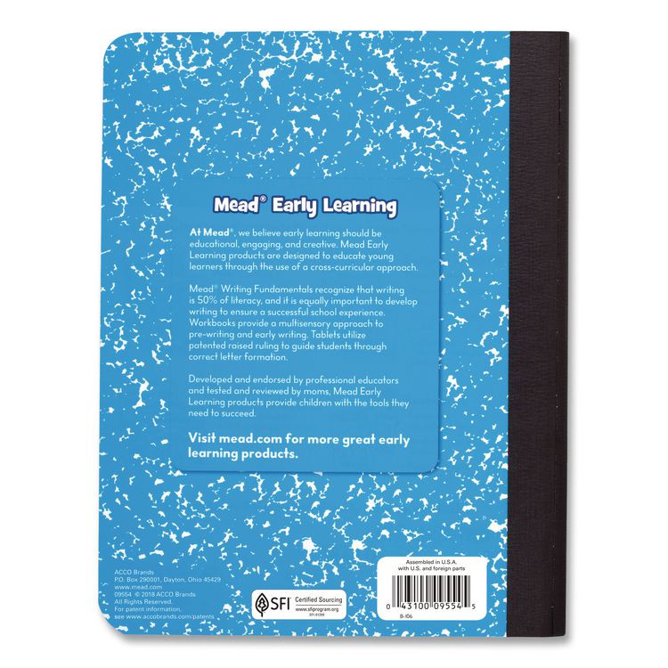 MEAD PRODUCTS 9554 Primary Journal Half Page Ruled, Blue Marble Cover, Primary Rule, (100) 9.75 x 7.5 Sheets