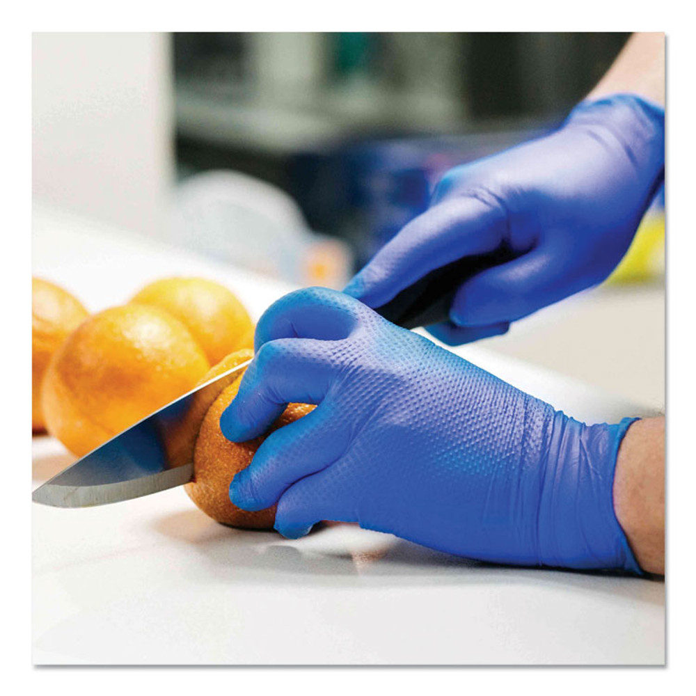 AMMEX CORPORATION GloveWorks® by GWRBN46100 Heavy-Duty Industrial Nitrile Gloves, Powder-Free, Large, 6 mil Thick, 9.5" Long, Royal Blue, 100/Box, 10 Boxes/Carton
