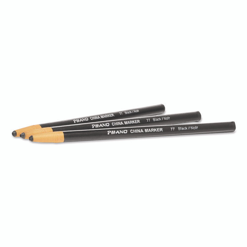 DIXON TICONDEROGA CO. 000770002 China Marker, 0.37" x 7", Black, 12/Pack