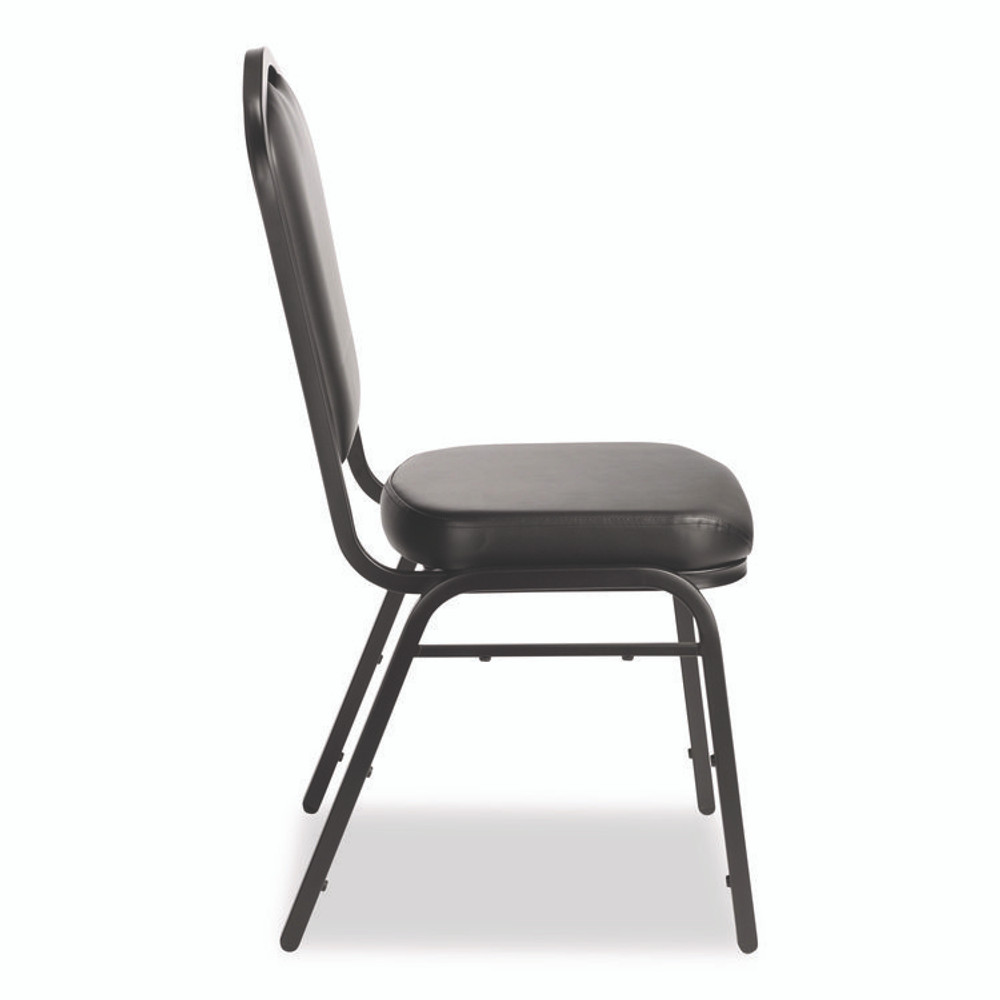 NATIONAL PUBLIC SEATING NPS® 9310BT2 9300 Series Deluxe Upholstered Stack Chair, Vinyl, Supports Up to 500 lb, 19" Seat Height, Black Seat/Back/Base, 2/Pack