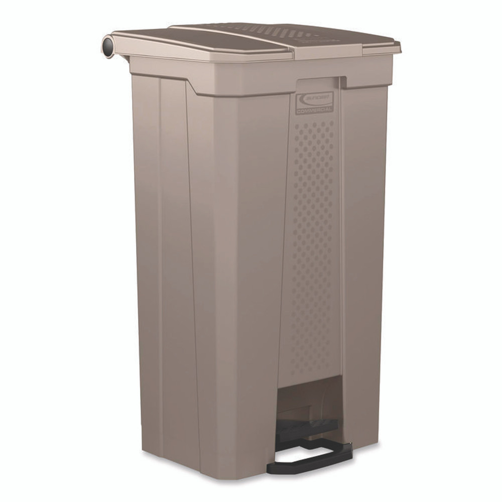 SUNCAST CORPORATION Commercial® TCST23 Step-On Trash Can, 23 gal, Resin, Platinum Metallic