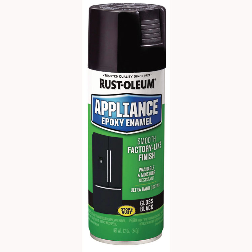 RUST-OLEUM CORPORATION 7886830 Specialty Appliance Epoxy Spray Paint, Gloss Black, 12 oz Aerosol Can, 6/Carton