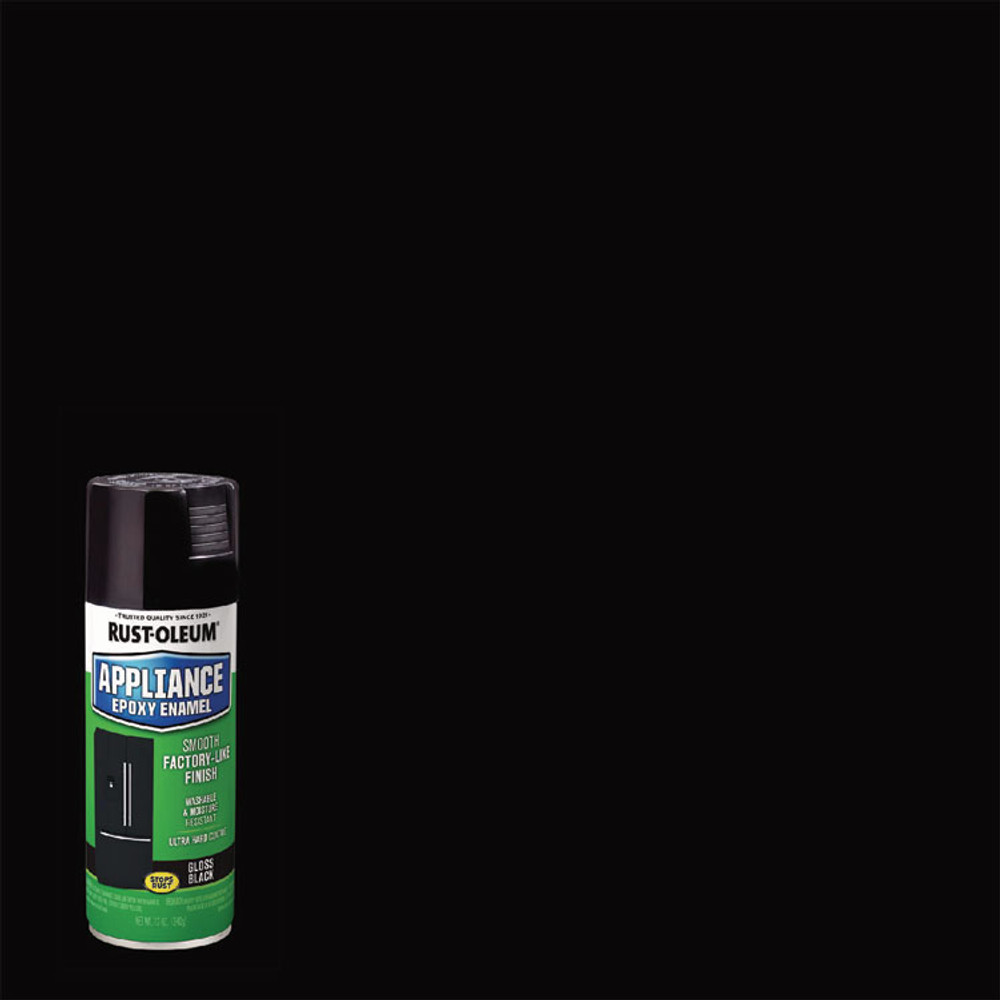 RUST-OLEUM CORPORATION 7886830 Specialty Appliance Epoxy Spray Paint, Gloss Black, 12 oz Aerosol Can, 6/Carton