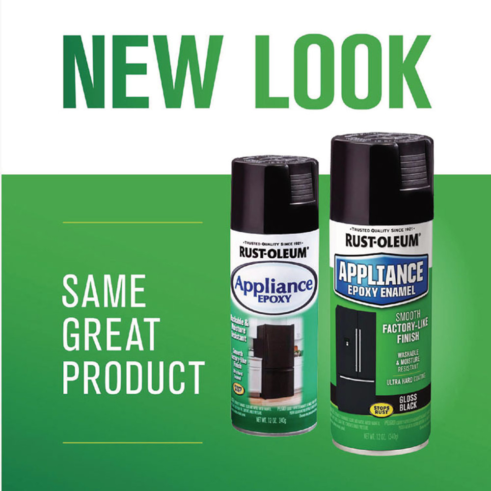 RUST-OLEUM CORPORATION 7886830 Specialty Appliance Epoxy Spray Paint, Gloss Black, 12 oz Aerosol Can, 6/Carton