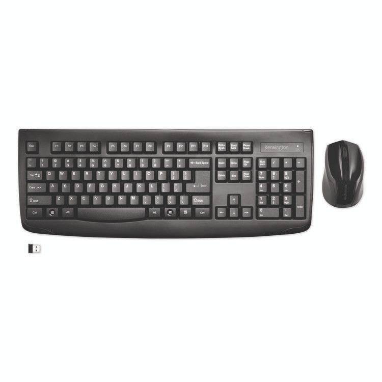 KENSINGTON 72324 Pro Fit Wireless Desktop Set, 2.4 GHz, 6 ft, Black