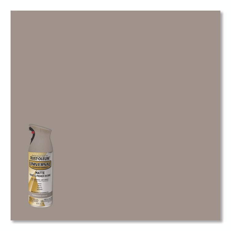 RUST-OLEUM CORPORATION 376724EA Universal Premium Spray Paint, Matte Greige, 12 oz Aerosol Can