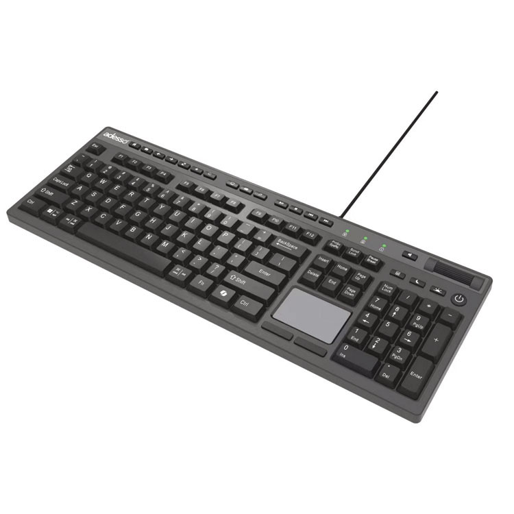 ADESSO INC AKB445UB CyberTouch Desktop Keyboard with Touchpad, Black