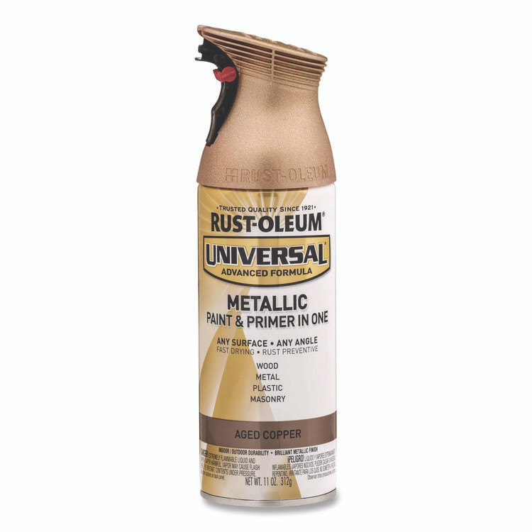 RUST-OLEUM CORPORATION 249132 Universal Premium Spray Paint, Aged Copper, 12 oz Aerosol Can, 6/Carton