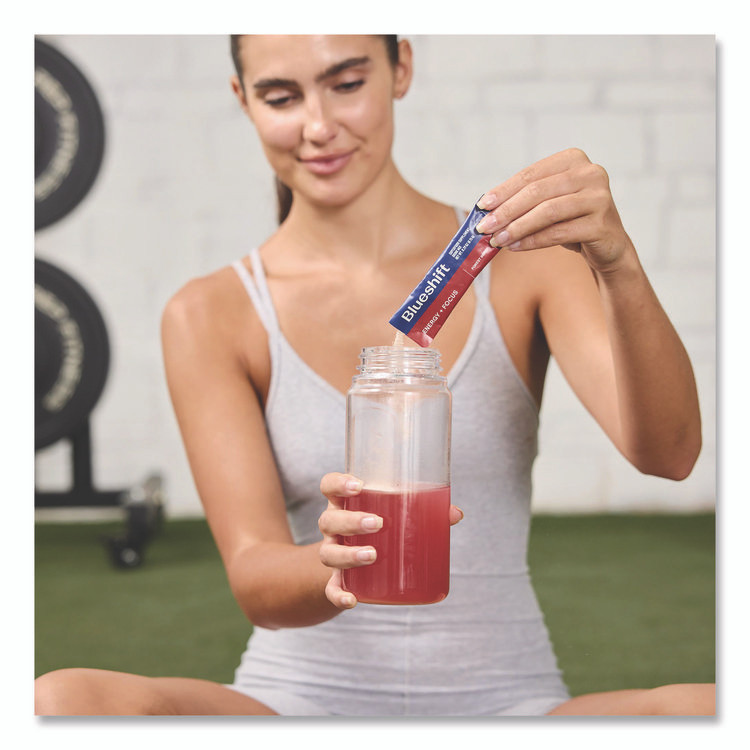 BLUESHIFT NUTRITION 60004167 Energy and Focus Forest Berry Drink Mix, 0.24 oz Packets, 10/Pack, 2 Packs/Carton