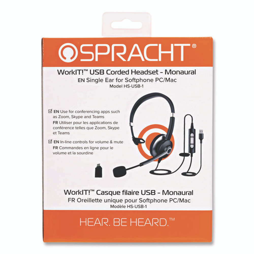 SPRACHT HSUSB1 SPT-HSUSB1 Over-the-Head Monaural Headset