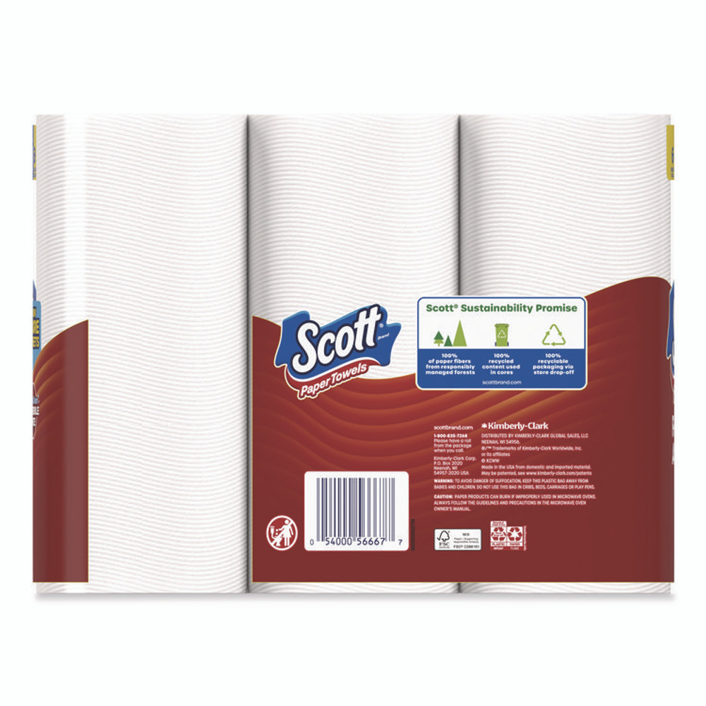 KIMBERLY-CLARK PROFESSIONAL Scott® 56668 Choose-a-Size Mega Kitchen Roll Paper Towels, 1-Ply, 108/Roll, 6 Rolls/Pack, 4 Packs/Carton