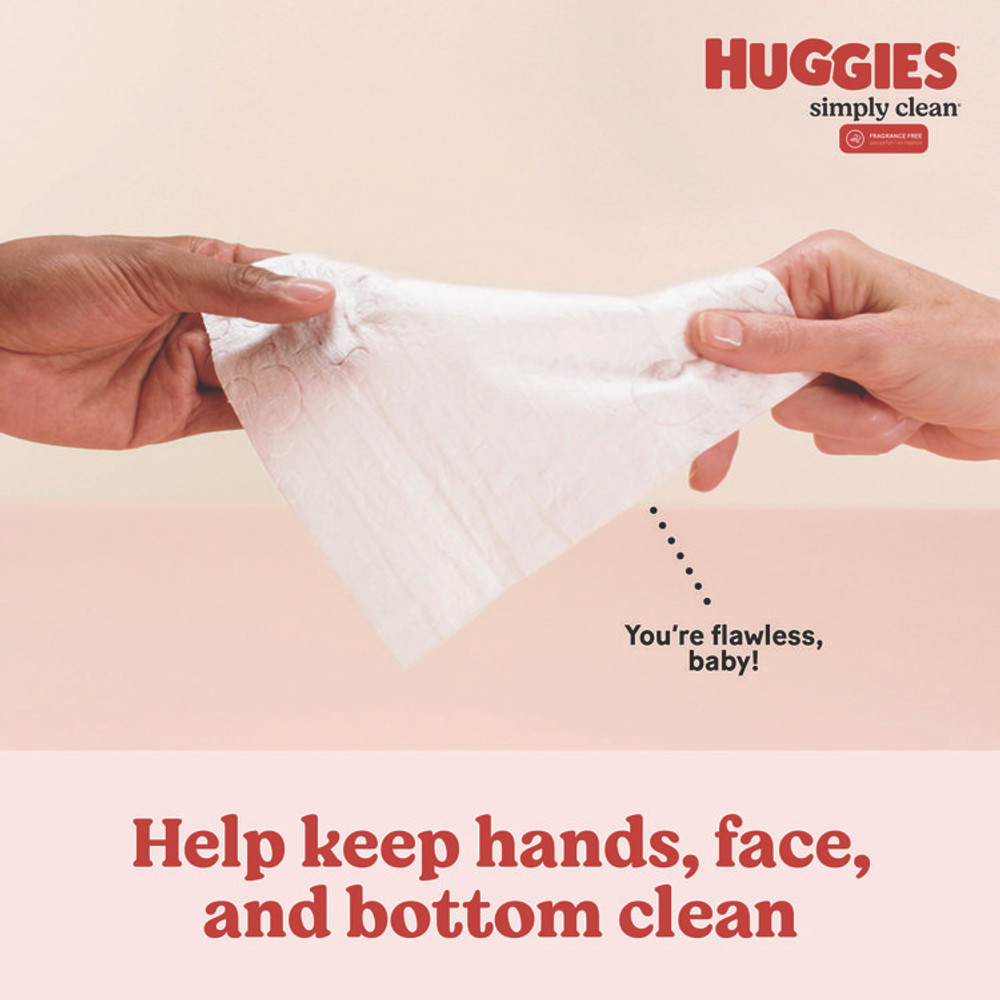 KIMBERLY CLARK Huggies® 53611 Simply Clean Fragrance Free Baby Wipes, 64/Pack, 11 Packs/Carton
