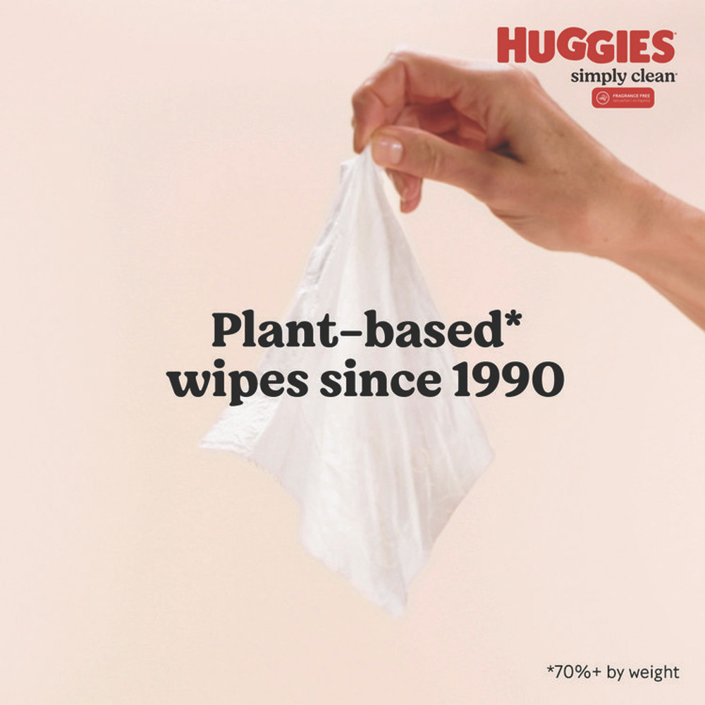 KIMBERLY CLARK Huggies® 53611 Simply Clean Fragrance Free Baby Wipes, 64/Pack, 11 Packs/Carton
