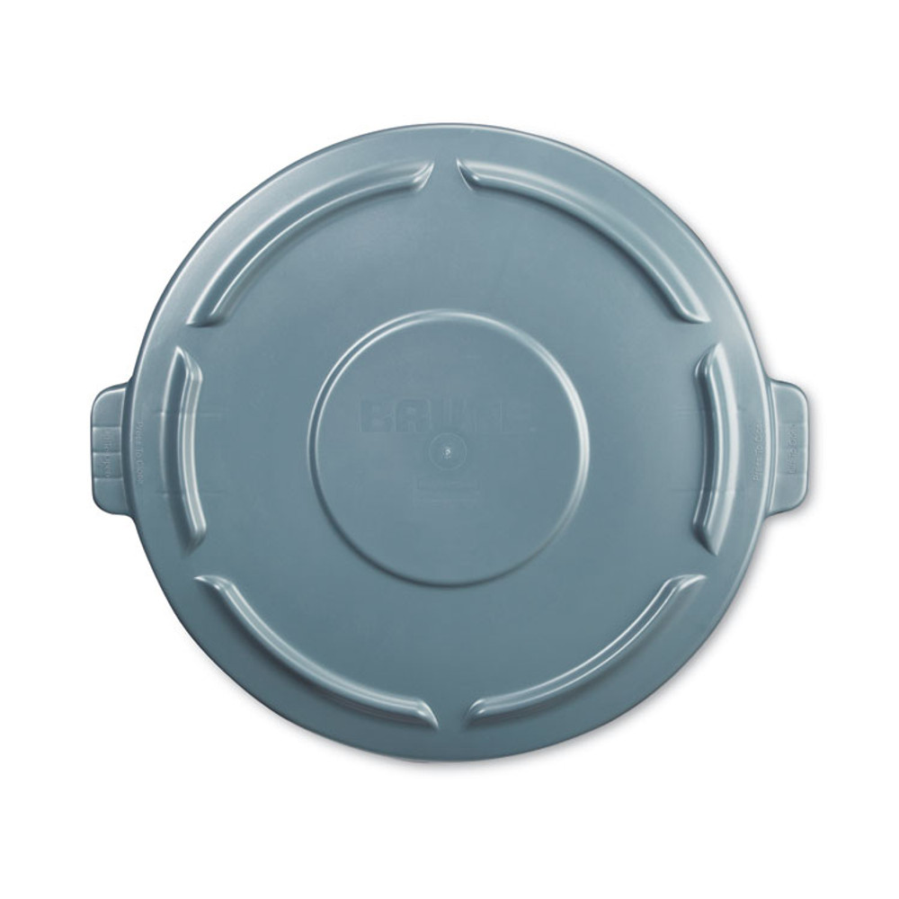 RUBBERMAID COMMERCIAL PROD. 260900GRAYCT BRUTE Self-Draining Flat Top Lids for 10 gal Round BRUTE Container, 15.91" Diameter, Gray, 6/Carton
