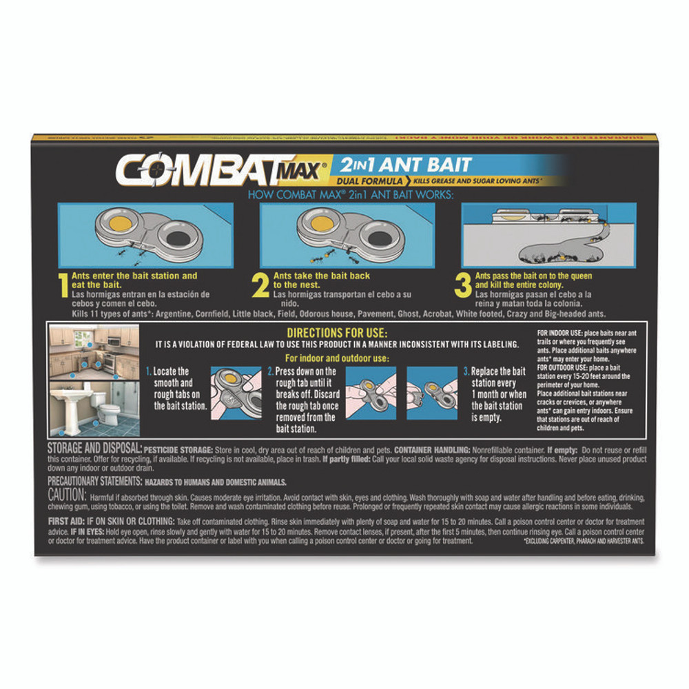 DIAL PROFESSIONAL Combat® 07172EA Max 2-in-1 Ant Bait, 0.84 oz, 4 Bait Stations
