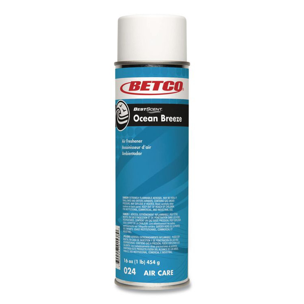 BETCO CORPORATION 0242300 BestScent Ocean Breeze Deodorizer, Ocean Breeze Scent, 19 oz Can, 12/Carton