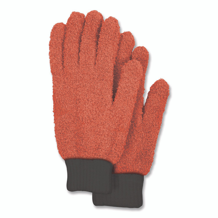 CHAGRINOVATIONS TidyUps TU68027 Microfiber Dusting Gloves, Coral with Black Cuffs, 4 Gloves