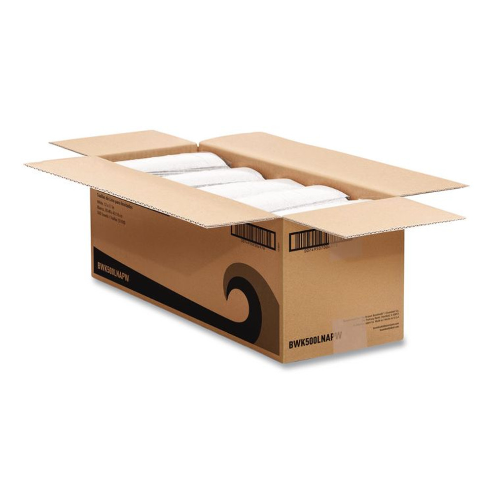 BOARDWALK 500LNAPW Guest Towels, 1-Ply, 12 x 17, White, 100/Pack, 5 Packs/Carton