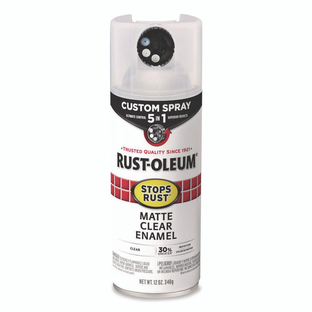 RUST-OLEUM CORPORATION 376868 Stops Rust 5-in-1 Spray Paint, Matte Clear, 12 oz Aerosol Can