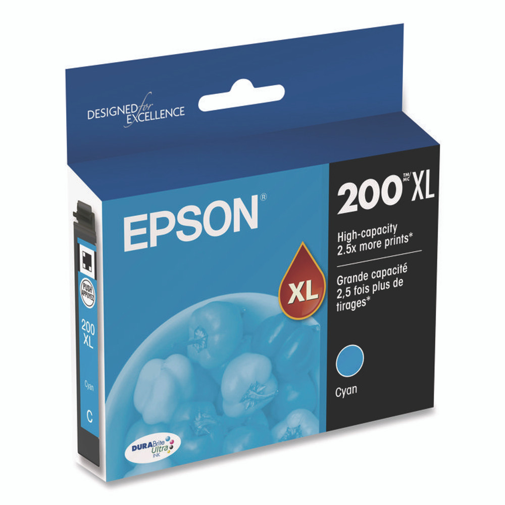 EPSON AMERICA, INC. T200XL220S T200XL220S (200XL) DURABrite Ultra High-Yield Ink, Cyan