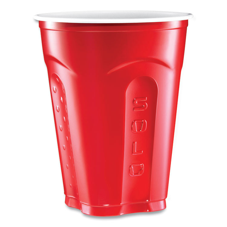 DART SOLO® SQ182020004 Squared Plastic Party Cups, 18 oz, Red, 240/Carton